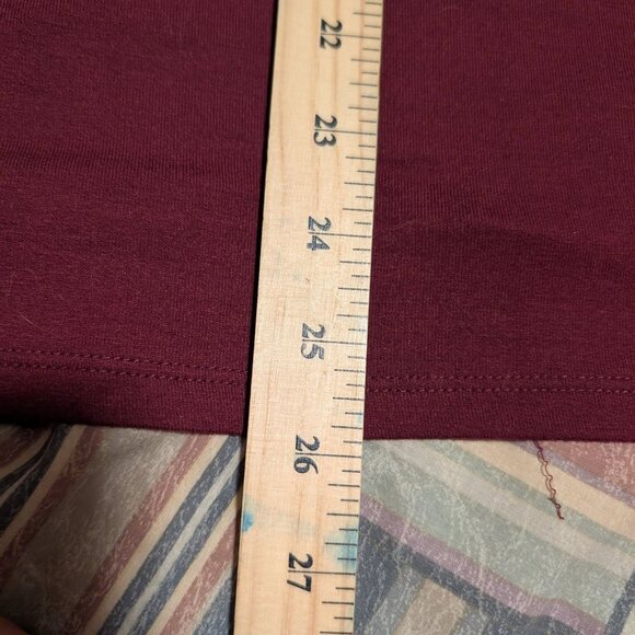 DG2 by Diane Gilman Burgundy Sweater with Embroidered Open Eyelet Long Sleeves - Picture 7 of 9